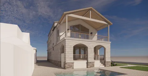 a view of a house with a balcony