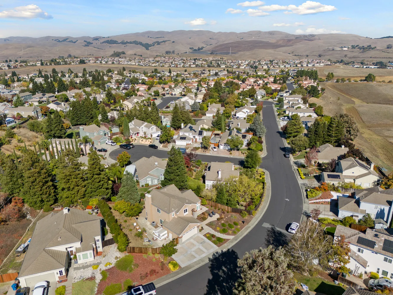 an aerial view of multiple house