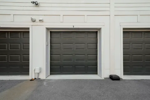a view of outdoor space and garage
