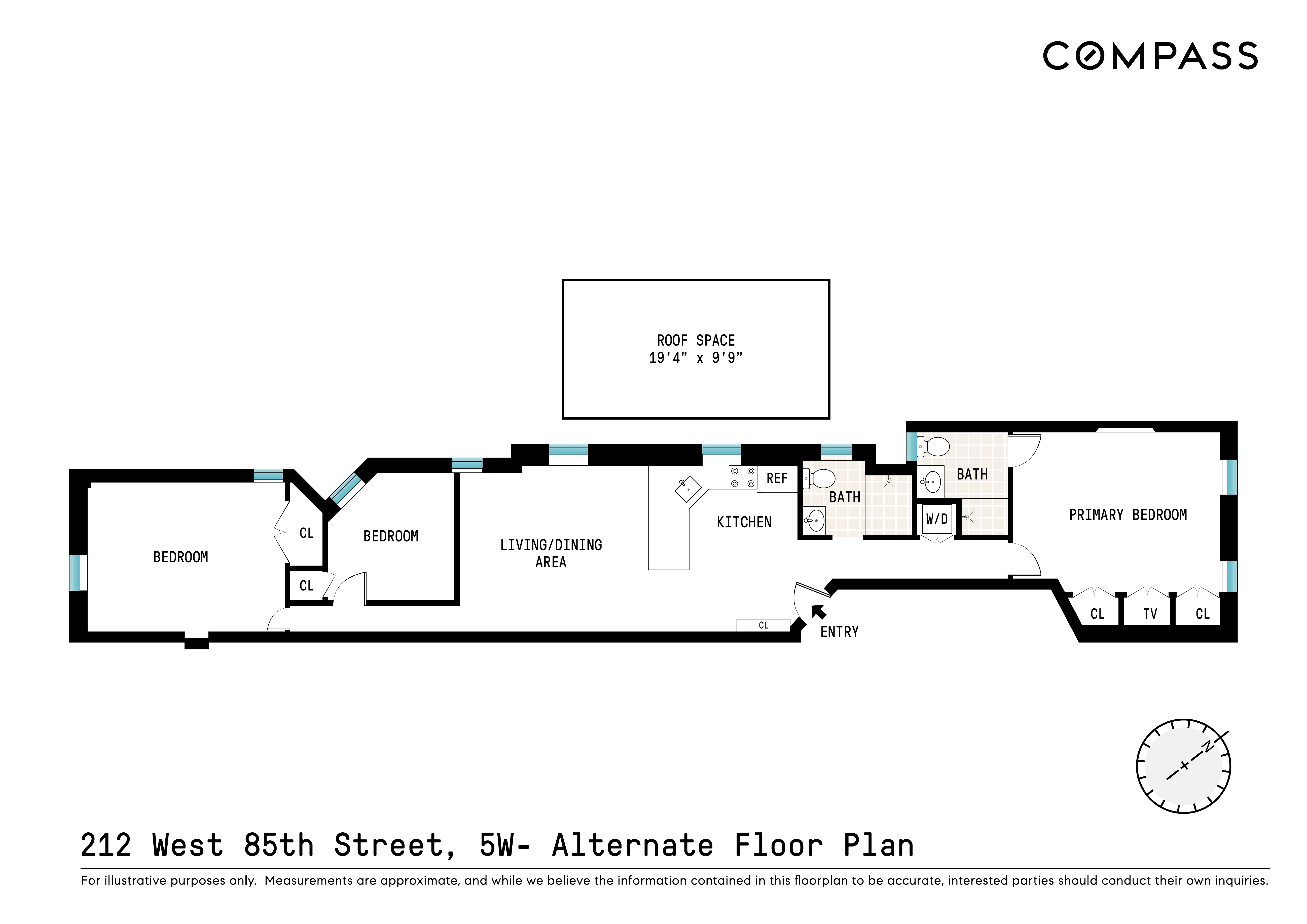 212 West 85th Street, Unit 5W Manhattan, NY 10024 - Photo 10 of 11 a picture of a floor plan