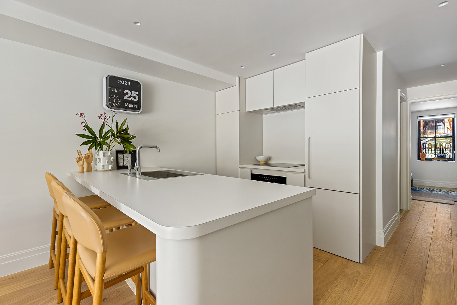59 Cheever Place Brooklyn, NY 11231 - Photo 20 of 25 a view of kitchen island with cabinets and wooden floor