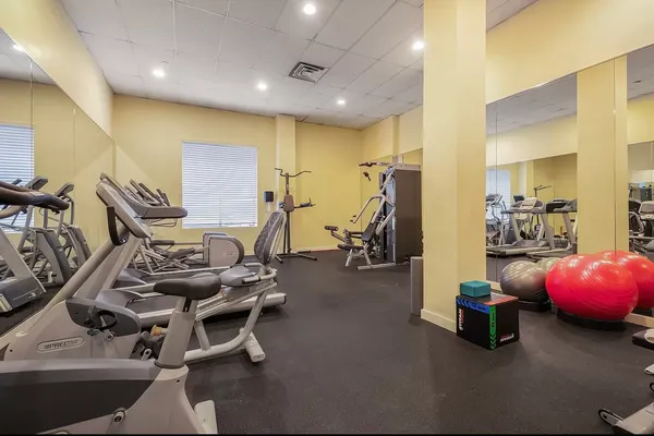 a room with gym equipment