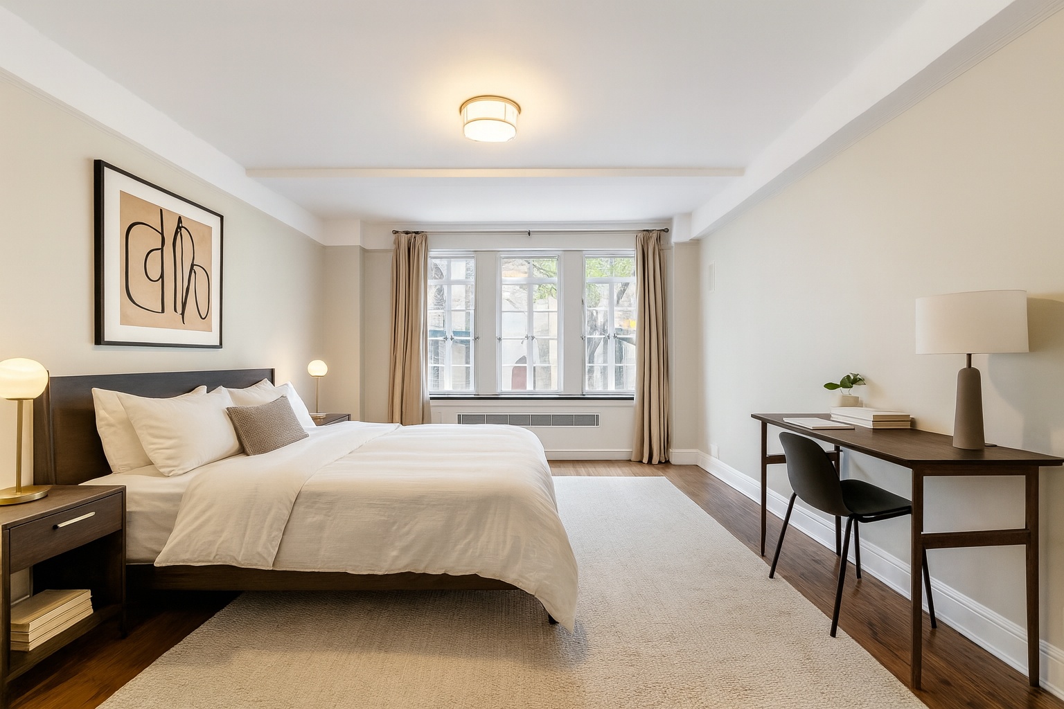 110 East 87th Street, Unit 2C Manhattan, NY 10128 - Photo 3 of 13 a bedroom with a bed and a table in it
