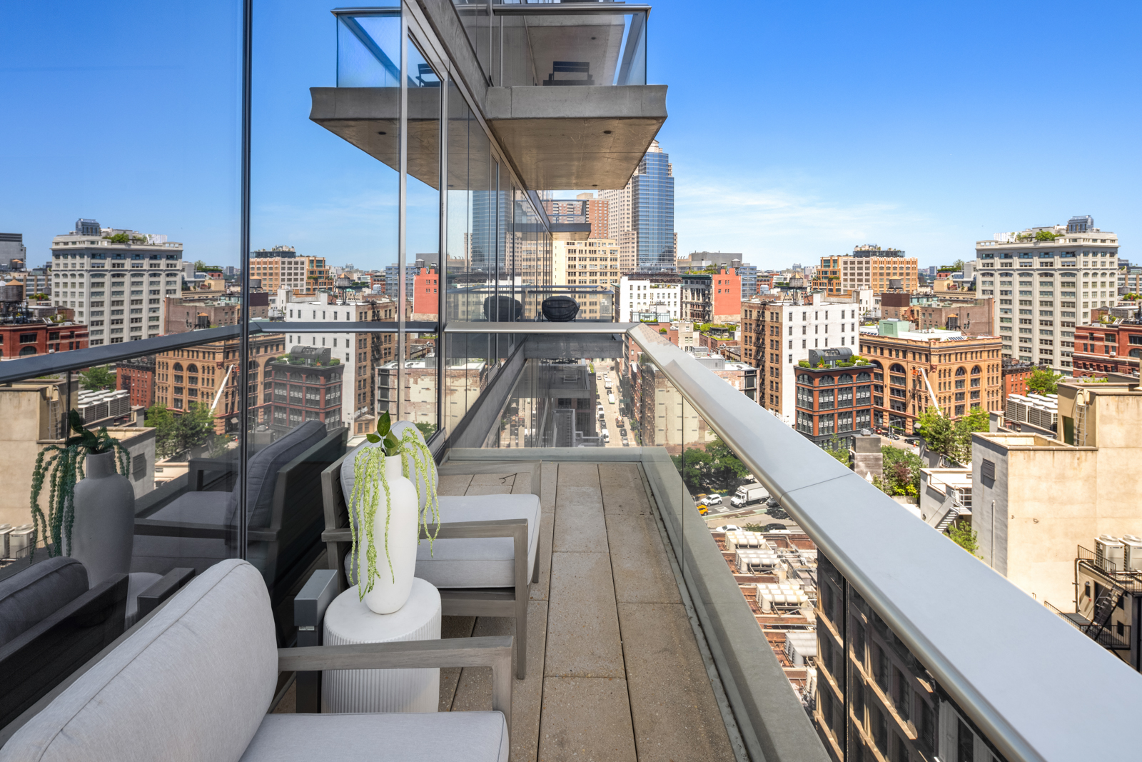 56 Leonard Street, Unit 14BEAST Manhattan, NY 10013 - Photo 20 of 35 a view of balcony with furniture