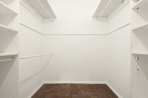 a view of small space with empty racks