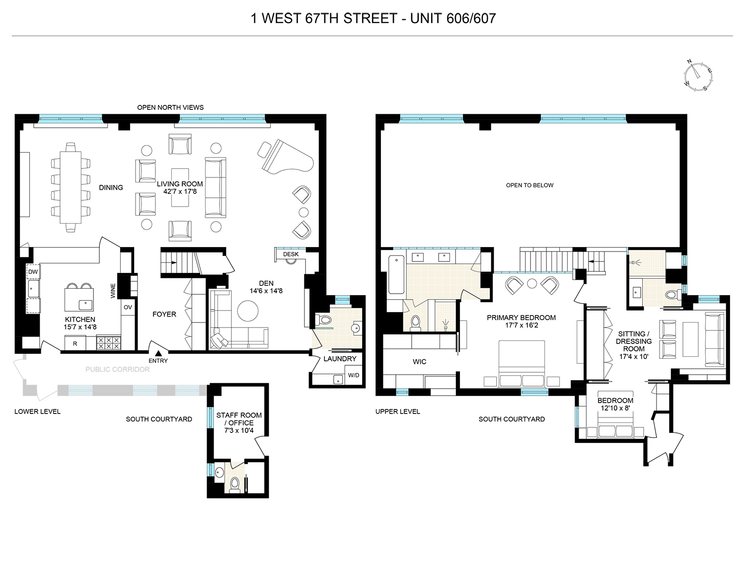 1 West 67th Street, Unit 606607 Manhattan, NY 10023 - Photo 15 of 15 a picture of a floor plan