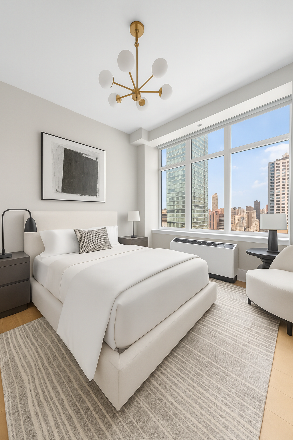 300 East 55th Street, Unit PHC Manhattan, NY 10022 - Photo 13 of 21 a bedroom with bed and a large window