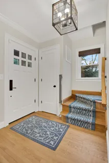 a view of workspace with wooden floor and window
