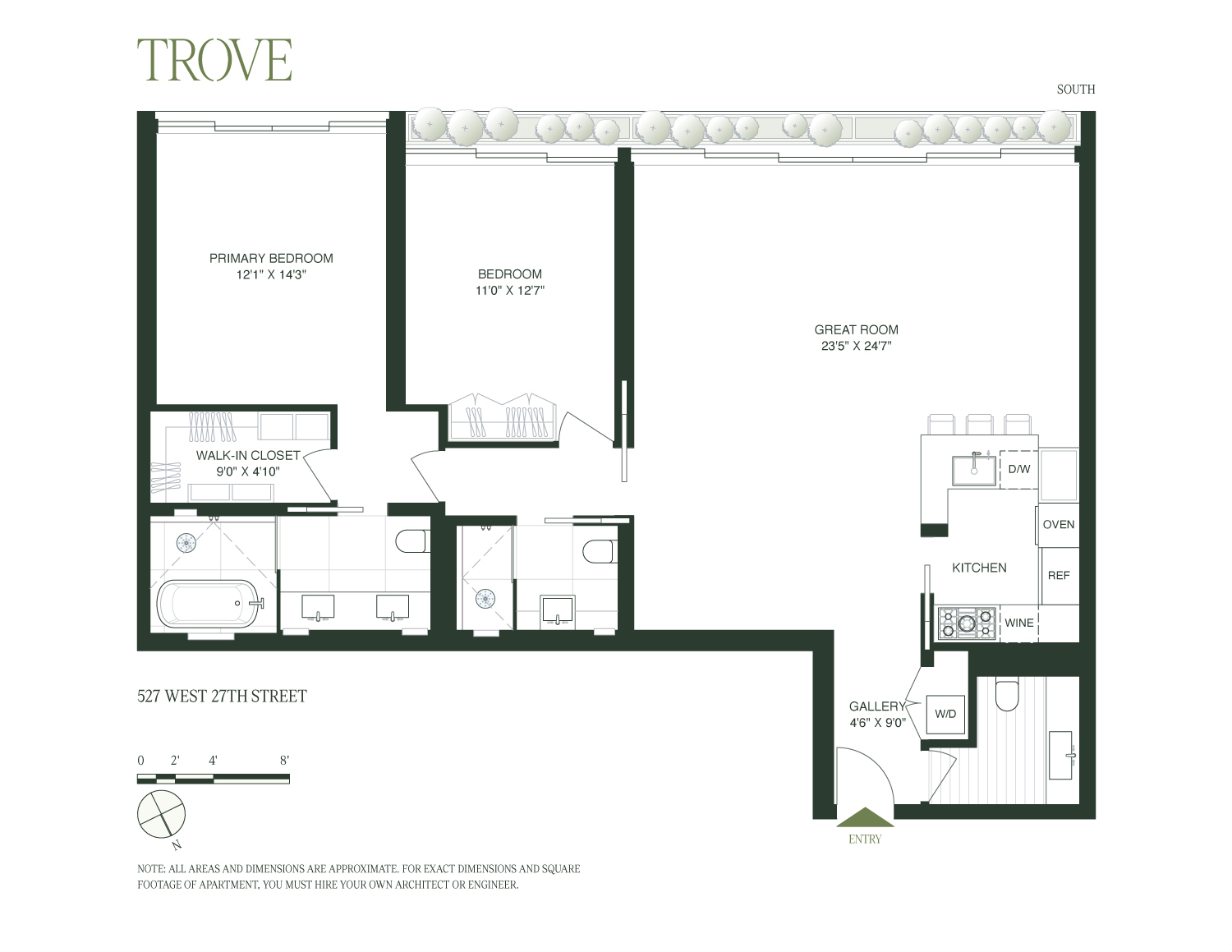 527 West 27th Street, Unit 3C Manhattan, NY 10001 - Photo 14 of 14 a picture of a floor plan