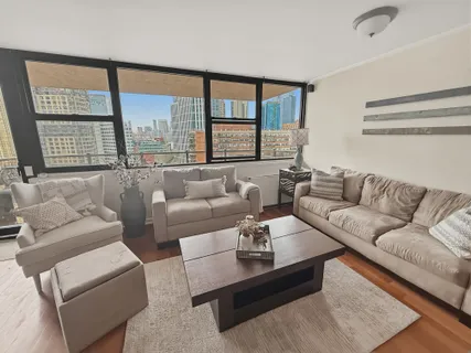 a living room with furniture