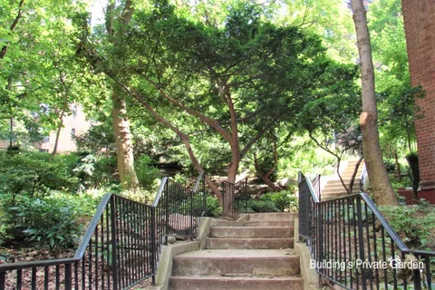 a view of stairs and yard