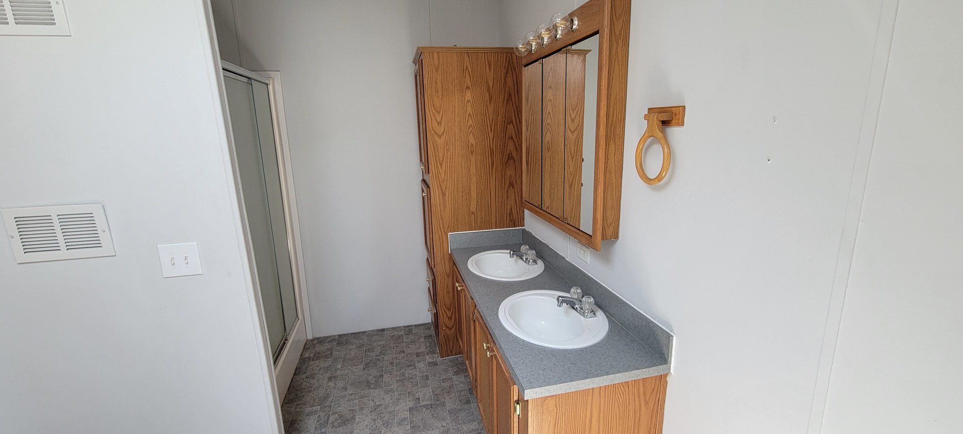 2 Pheasant Circle, Unit 2PHEA Beecher, IL 60401 - Photo 10 of 16 a bathroom with a granite countertop shower and a sink