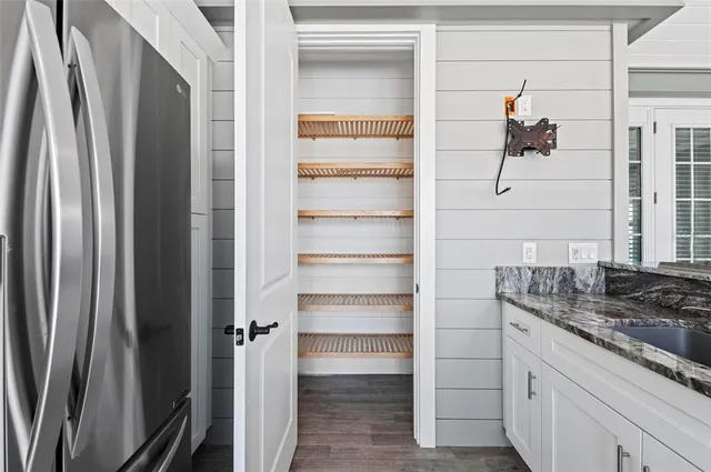 a view of a terrace with a water view