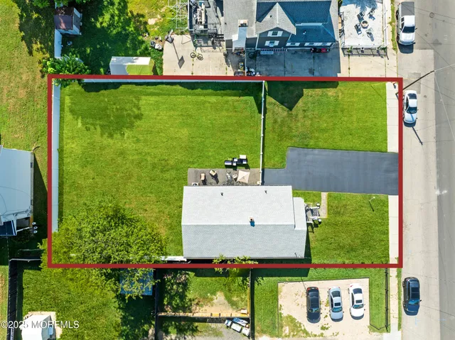 an aerial view of a house