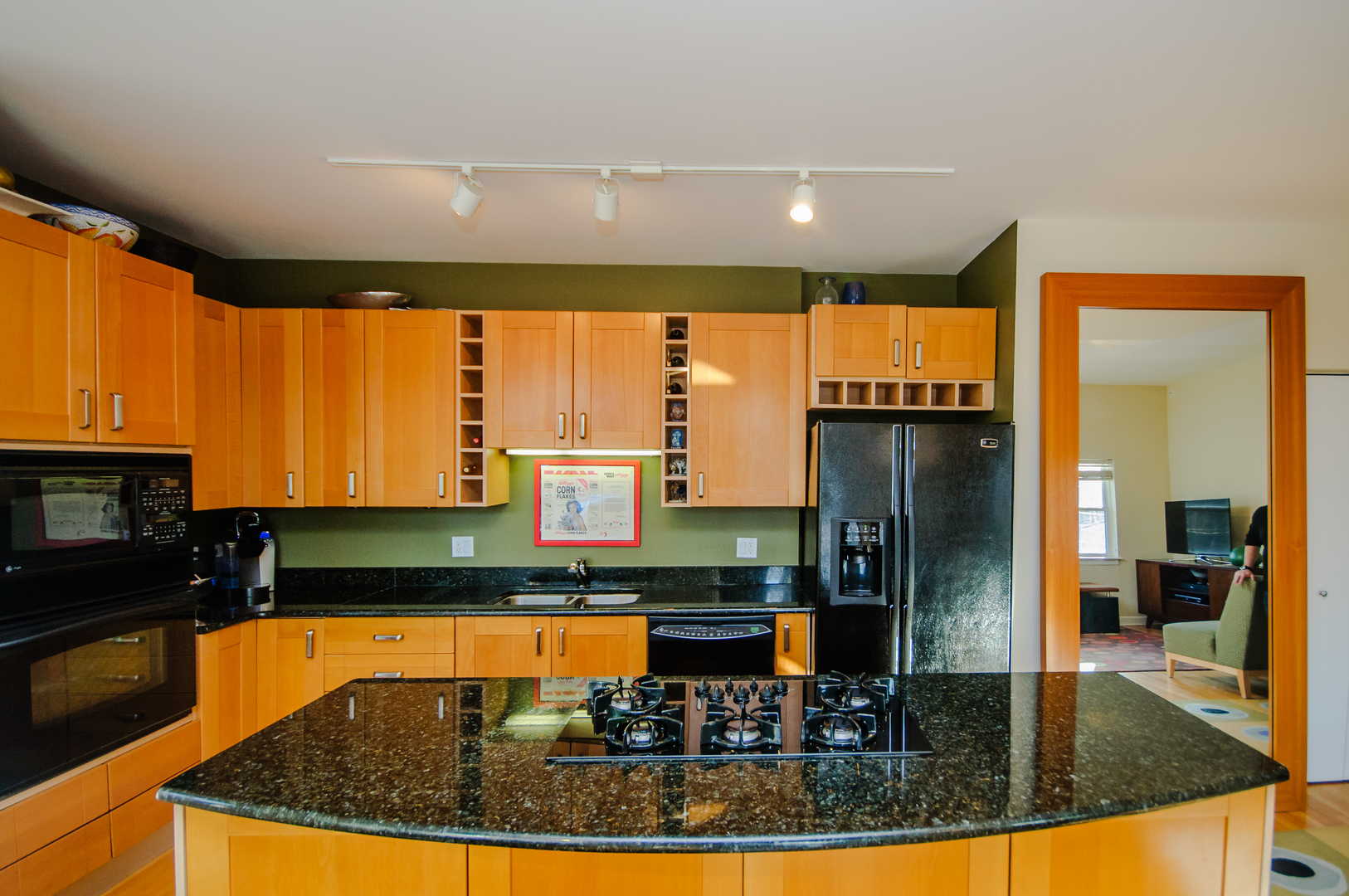 4646 North Beacon Street, Unit 203 Chicago, IL 60640 - Photo 11 of 24 a kitchen with stainless steel appliances granite countertop a refrigerator a stove and a sink with wooden cabinets