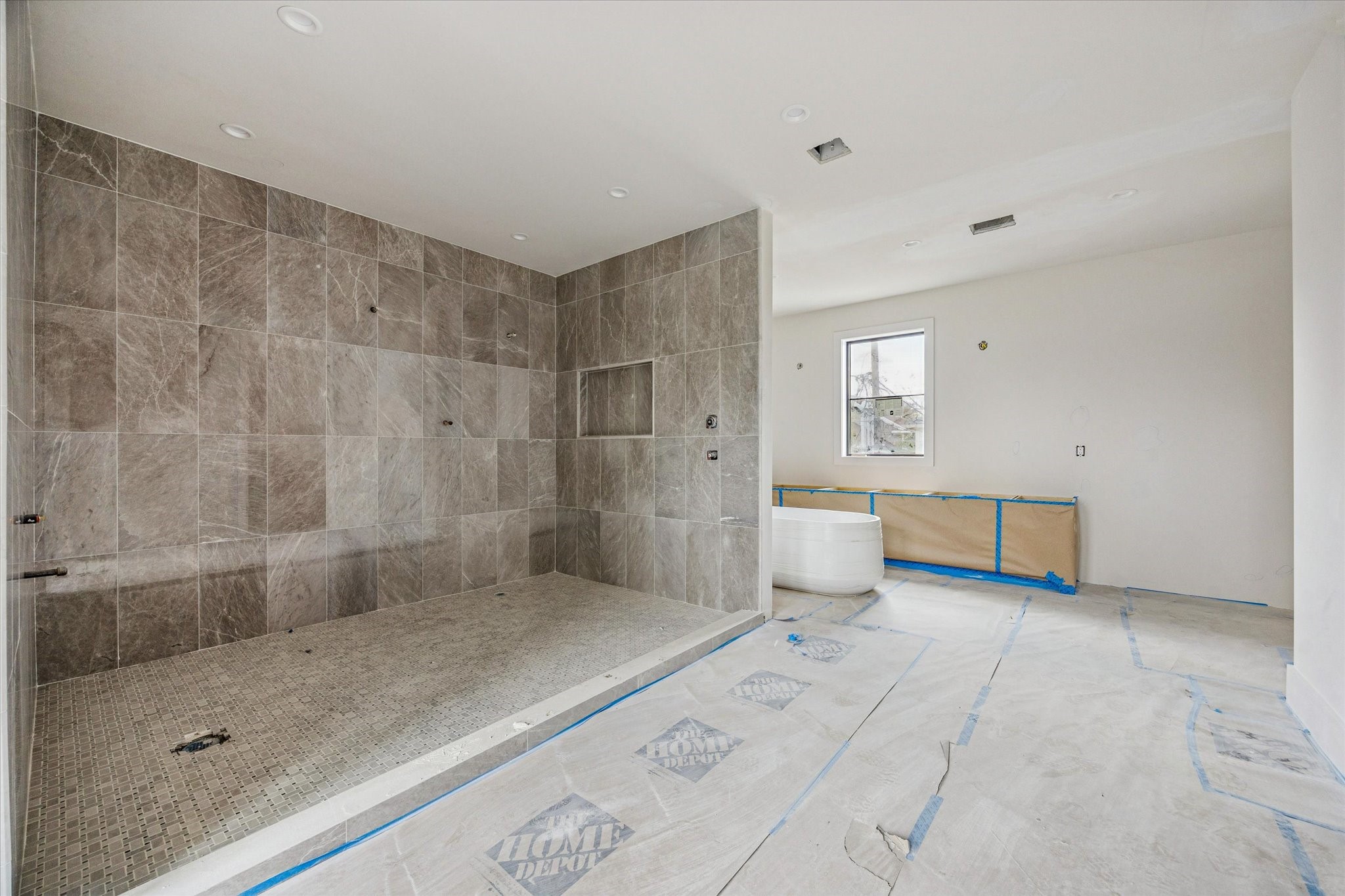 2217 Pelham Drive Houston, TX 77019 - Photo 18 of 21 a bathroom with a shower and a toilet