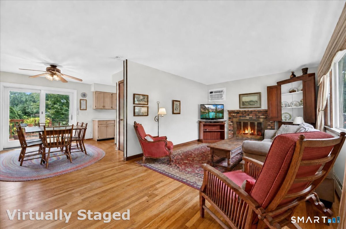 Living room with fireplace