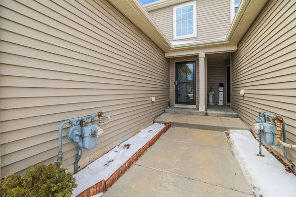 a view of a entryway door front of house