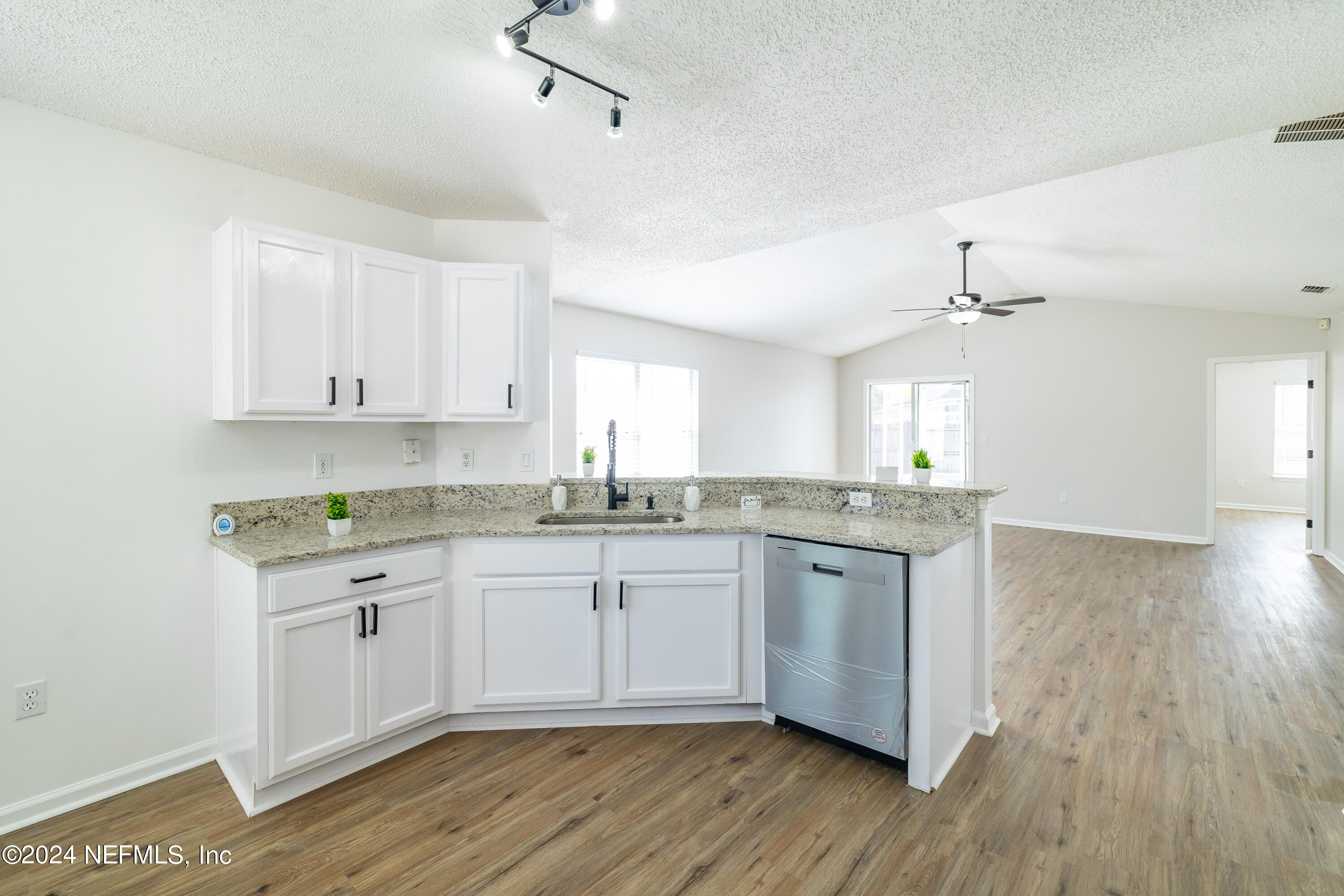 620 Morning Mist Way Orange Park, FL 32073 - Photo 8 of 34 a kitchen with granite countertop a sink cabinets and wooden floor
