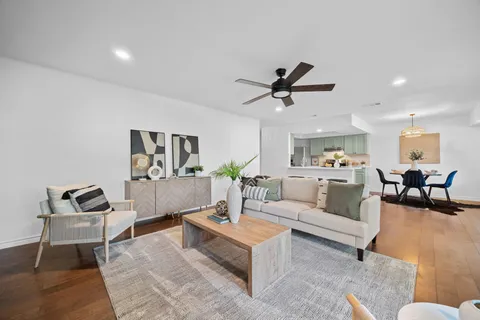 a living room with furniture