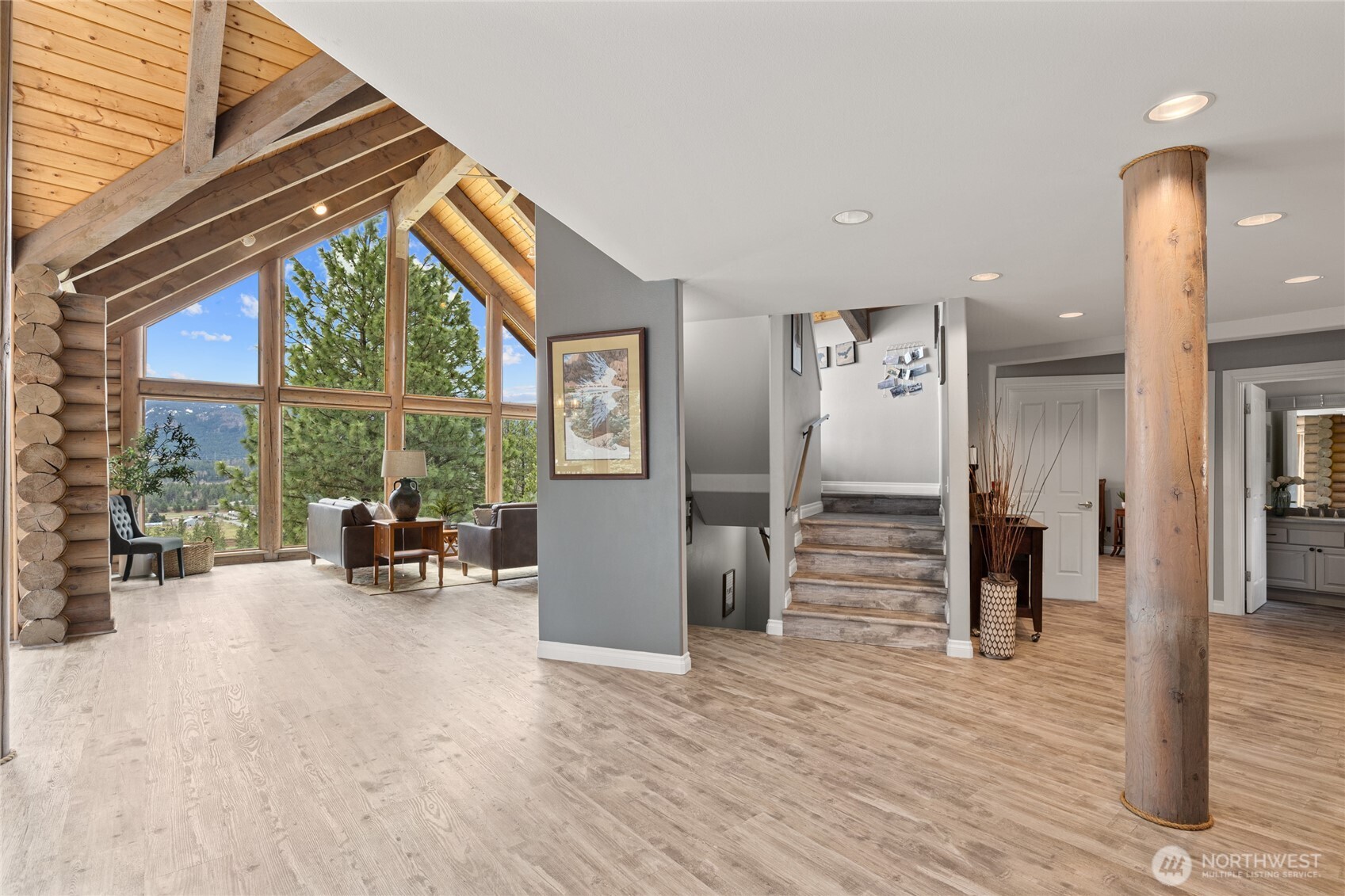 1161 White Road Cle Elum, WA 98922 - Photo 4 of 38 a view of living room with furniture and floor to ceiling window