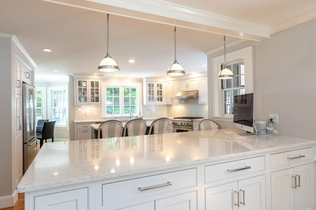 11 Arnold Road Wellesley, MA 02481 - Photo 9 of 33 a kitchen with counter top space and living room view
