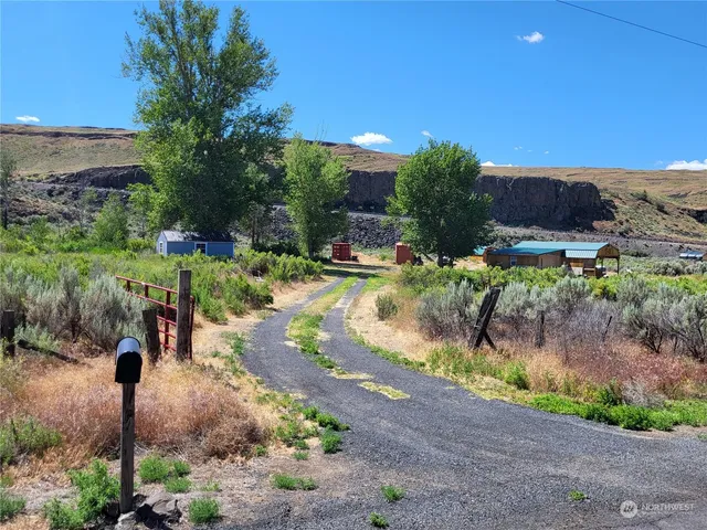 a backyard of a house with lots of green space