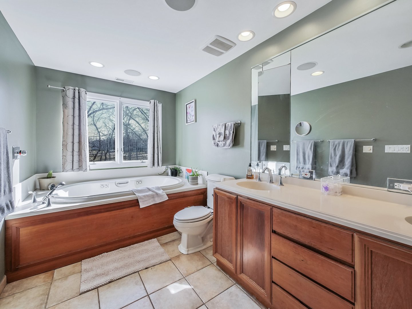1903 Hopi Lane Mount Prospect, IL 60056 - Photo 20 of 36 a large bathroom with a large tub sink and mirror