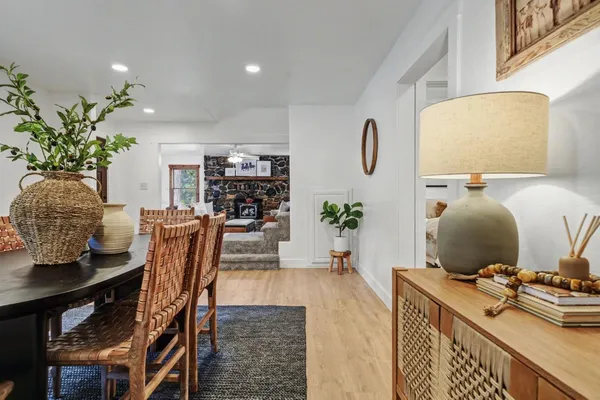 a bathroom with sink and mirror