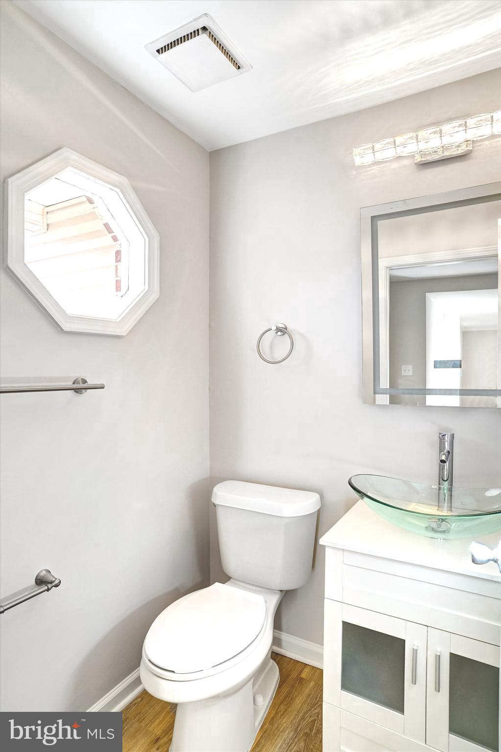 1324 Rock Chapel Road Herndon, VA 20170 - Photo 20 of 42 a bathroom with a toilet a sink and mirror