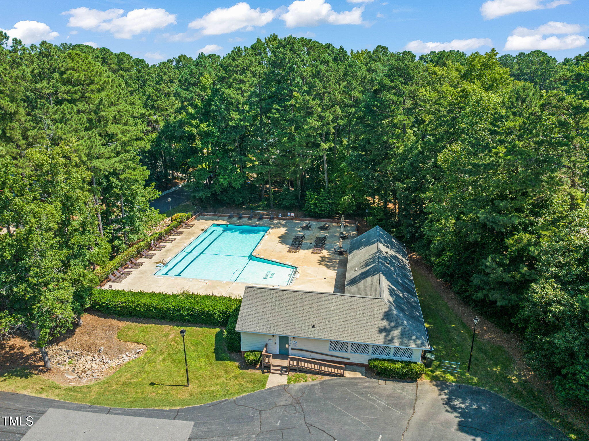 6051 Epping Forest Drive Raleigh, NC 27613 - Photo 16 of 26 an aerial view of a house with a yard basket ball court and outdoor seating