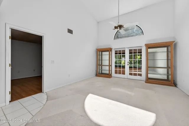 a bathroom with a sink vanity and mirror