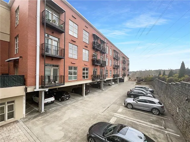 a car parked in front of a building