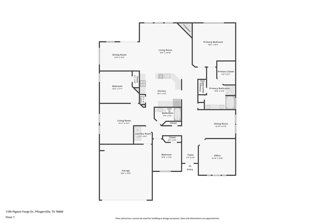 1105 Pigeon Forge Road Pflugerville, TX 78660 - Photo 19 of 19 a picture of a floor plan