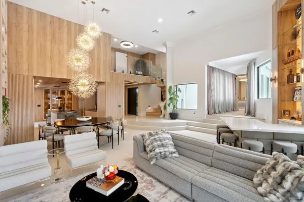 a kitchen with counter top space