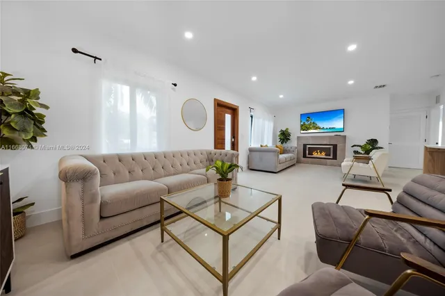 a living room with furniture