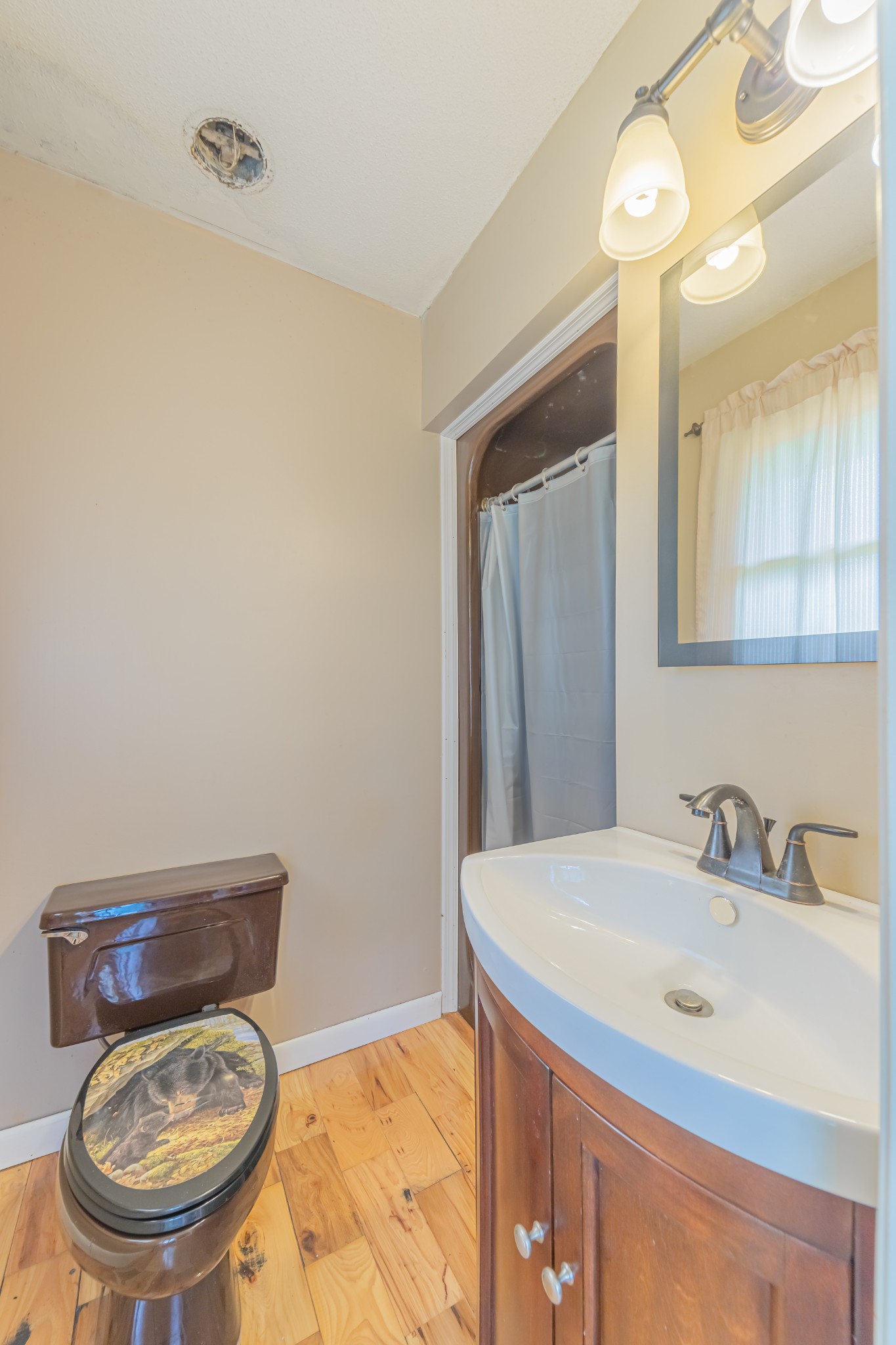 292 Laynes Cove Road Pelham, TN 37366 - Photo 32 of 43 a bathroom with a sink a toilet and a mirror