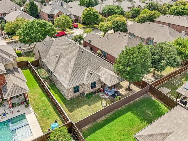 an aerial view of a house