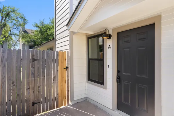 a view of a wooden door