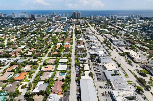 an aerial view of a city
