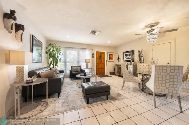 a living room with furniture