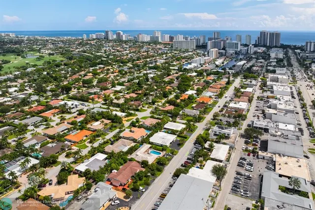 an aerial view of multiple house