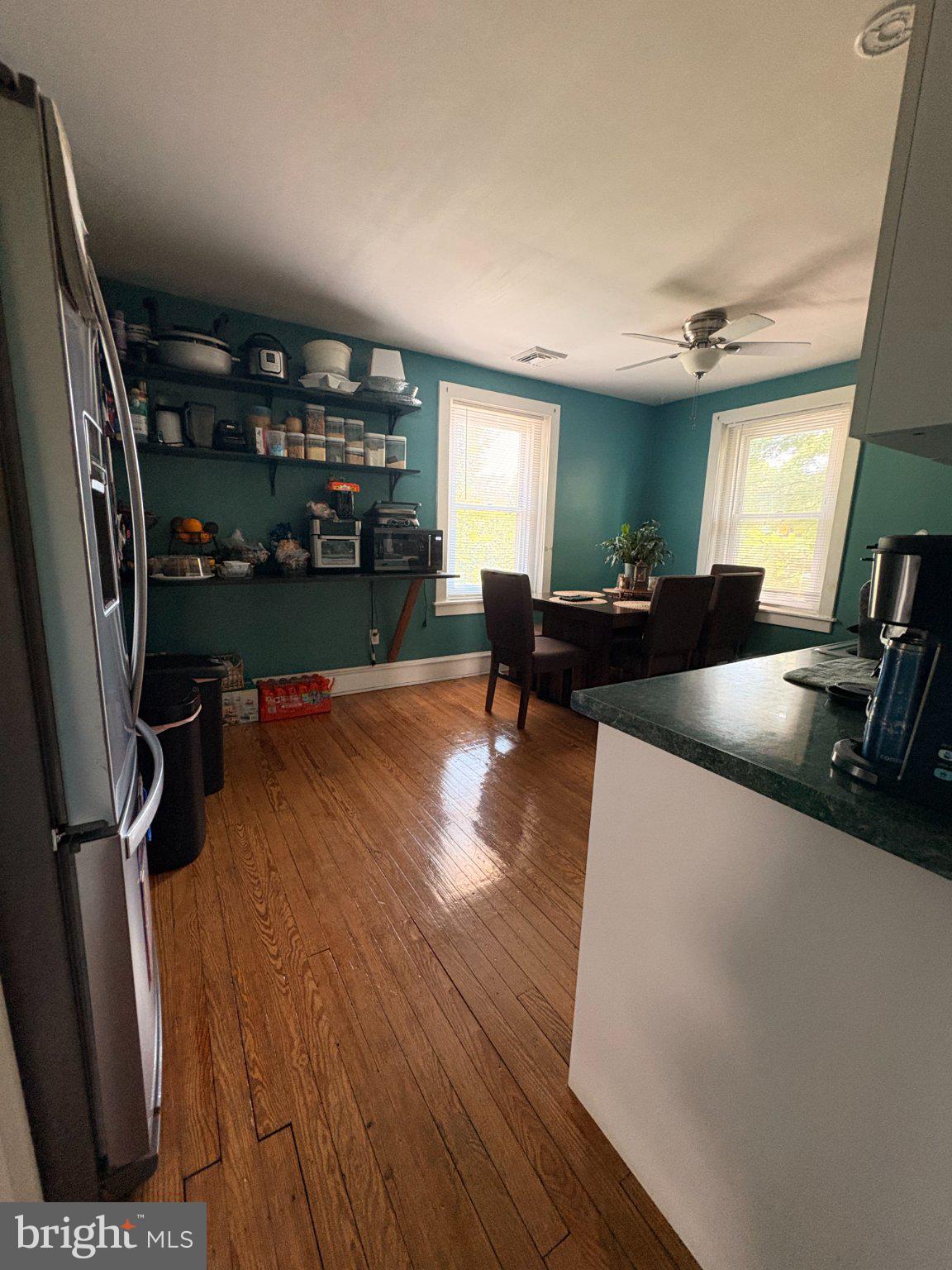 Charming kitchen with vibrant hues.