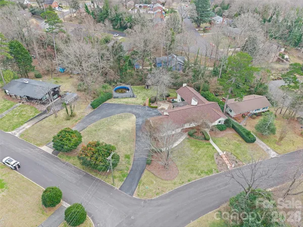 an aerial view of garden