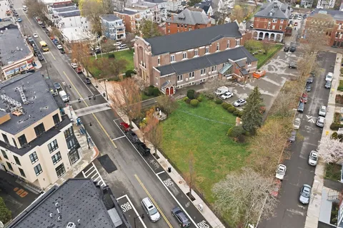 an aerial view of a city