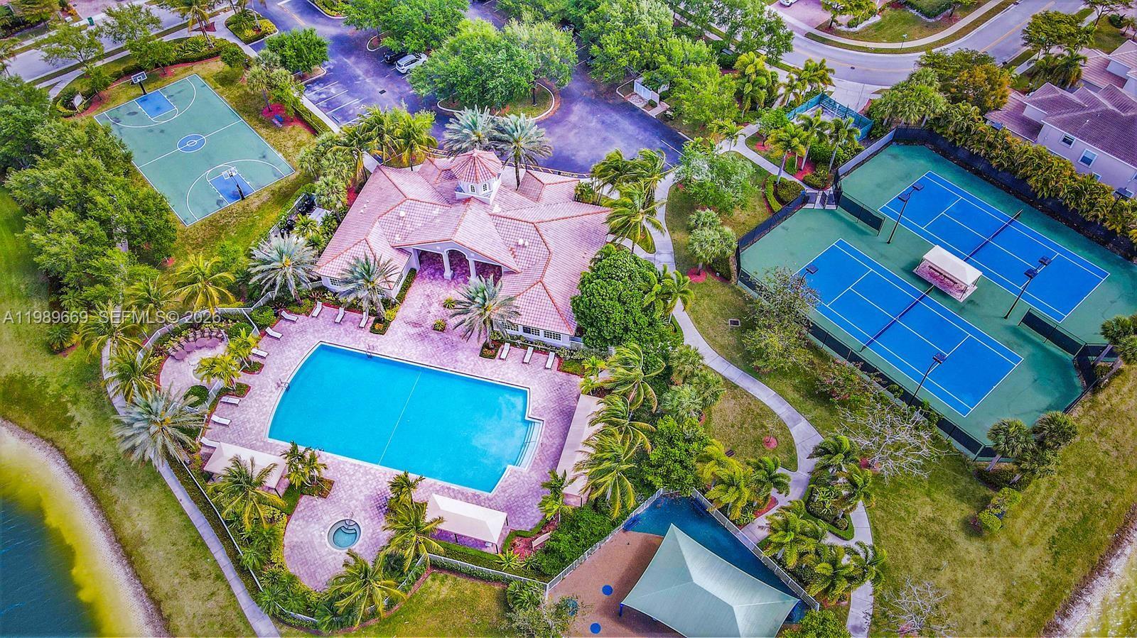 17713 Southwest 47th Street Miramar, FL 33029 - Photo 92 of 94 an aerial view of a house with a yard and pool