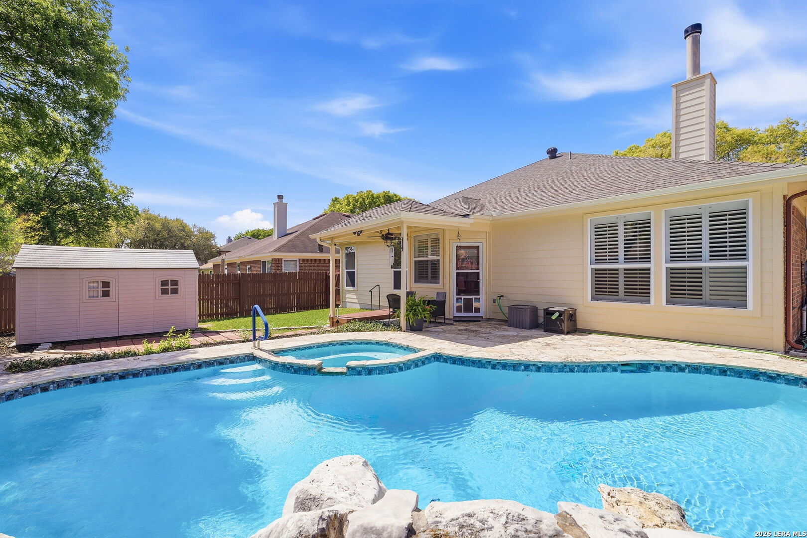 229 Notch Leaf Cibolo, TX 78108 - Photo 26 of 30 a house with swimming pool in front of it