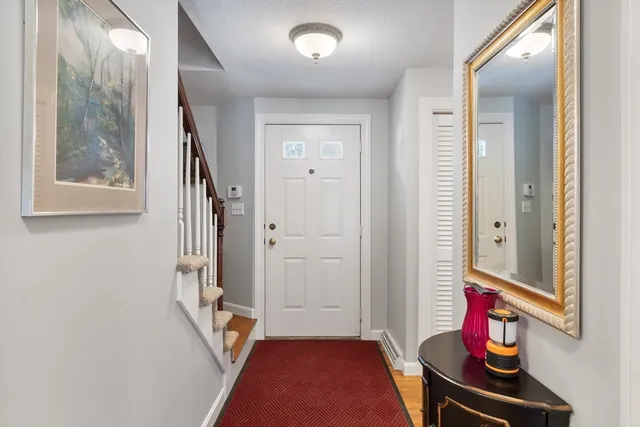 workspace with wooden floor and windows