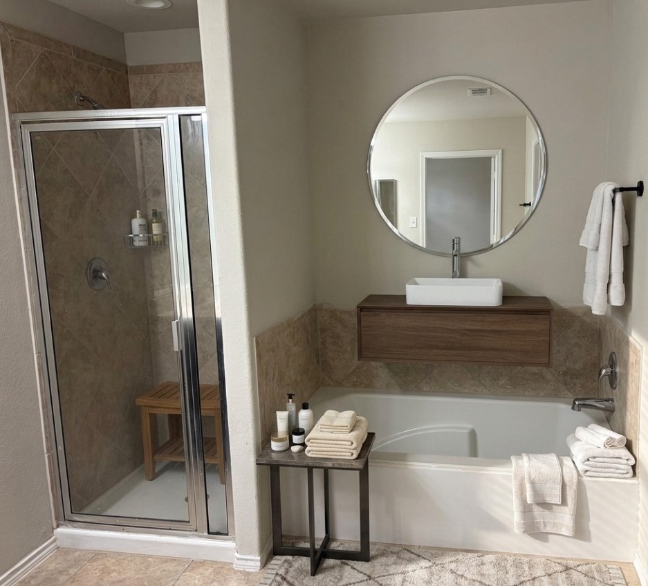 24307 Hampton Terrace Lane Spring, TX 77389 - Photo 11 of 20 Elegant primary bath featuring modern virtual staging for inspiration.