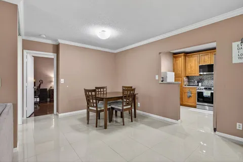 a dining room well furnished
